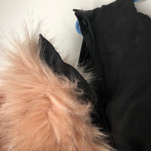 Nwot BB Dakota Black Get Your Swagger On Vest Faux  Fur Trim Hood Size XS - Picture 13 of 16